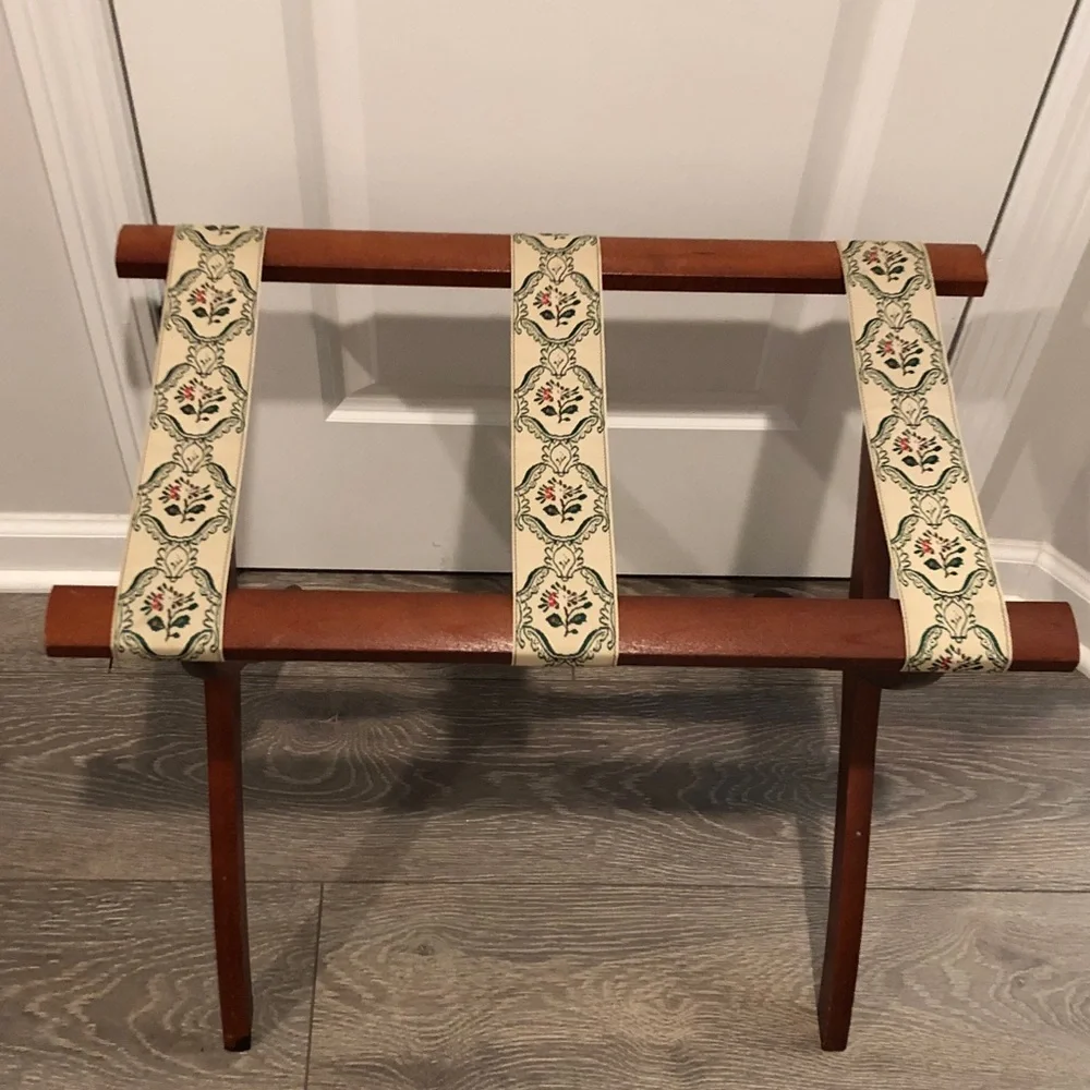 Vintage Genuine SCHEIBE Wooden Folding Luggage Suitcase Rack Stand Cottagcore
